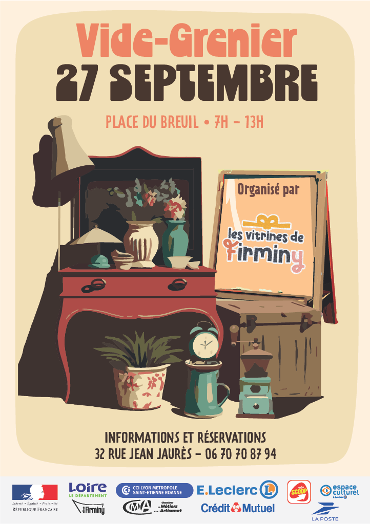 Vide-grenier de rentrée à Firminy sur la Place du Breuil dans la Loire